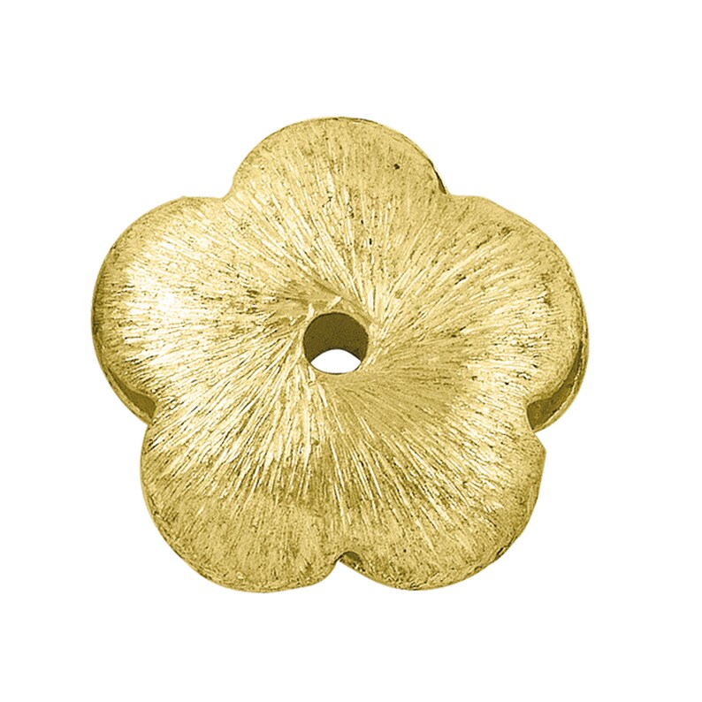 Gold Overlay Flower Shape Brushed Bead 12MM