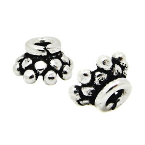 Silver Overlay Bead Cap 6X4MM