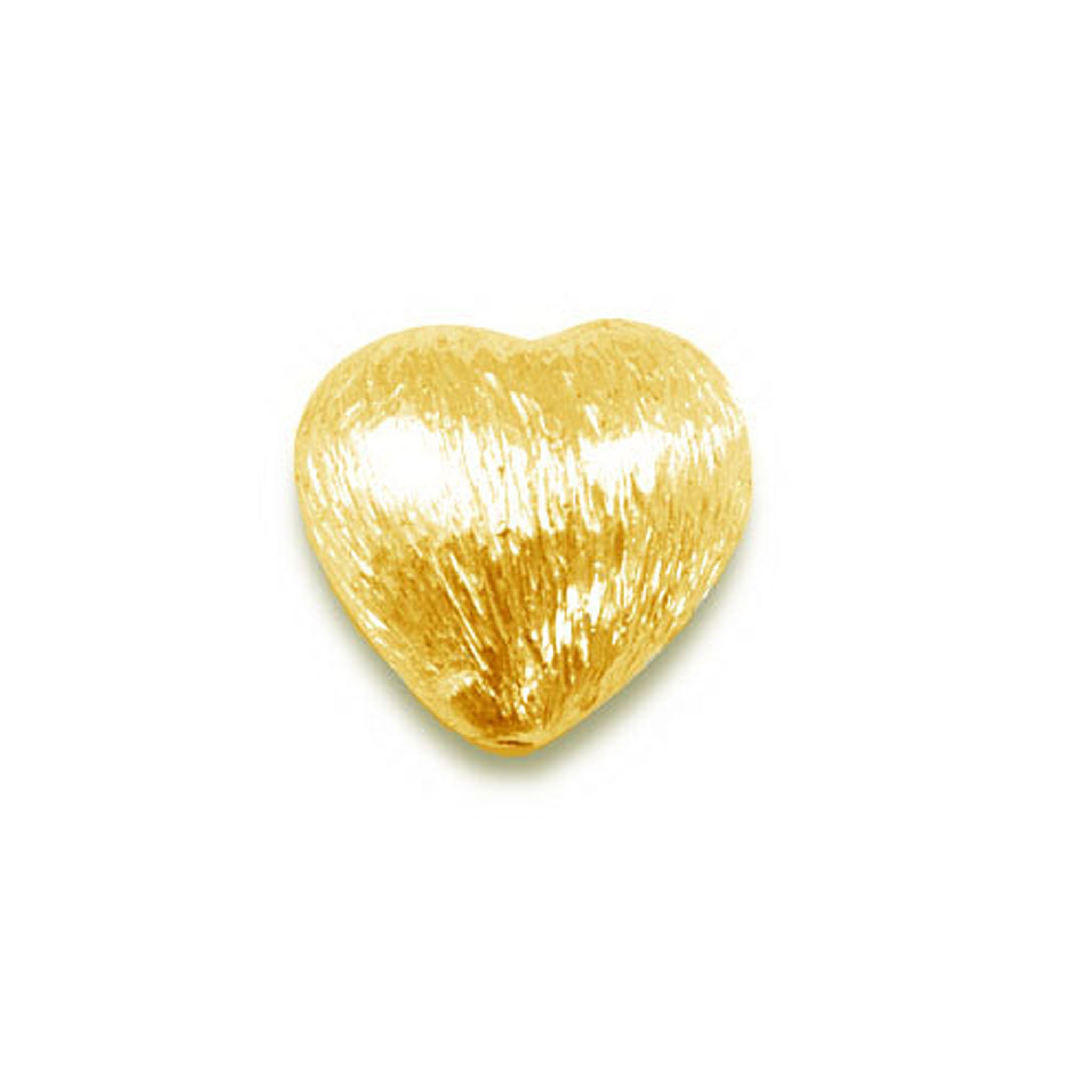 Gold Overlay Round Shape Brushed Bead 10MM