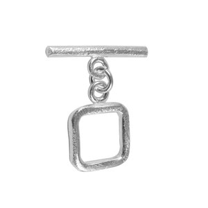 Silver Overlay Shiny Simple Square Toggle -16MM