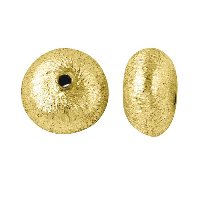 Gold Overlay Round Shape Brushed Bead 10MM