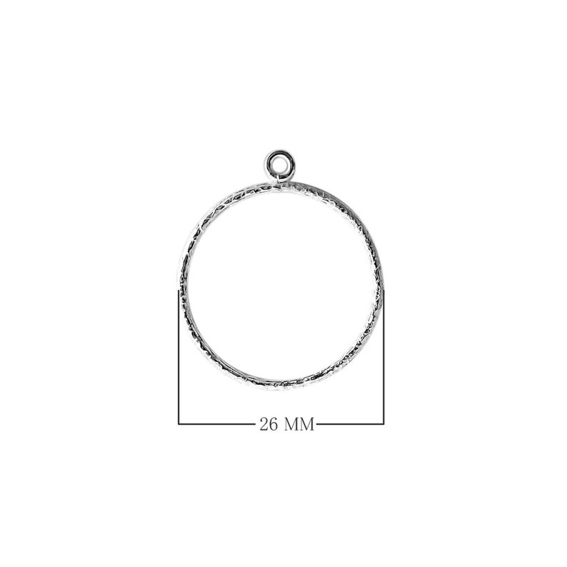 26MM Silver Overlay Chandelier Earring Finding Round Ring Shape
