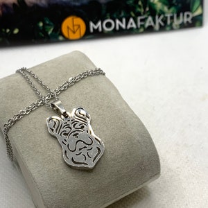 Beautiful necklace with pendant French bulldog/Frenchie, both stainless steel (non-allergic jewelry), in silver or gold