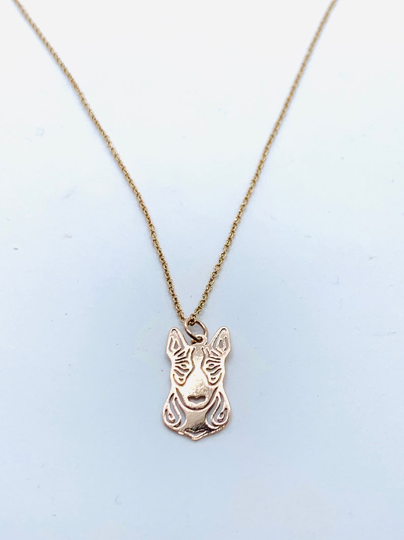 also available in gold or rose gold Chain with pendant bull terrier 925 silver