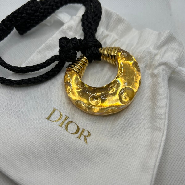 Christian Dior Kette, Anhänger Dolce Vita 1995 an Kordel, Traumzustand