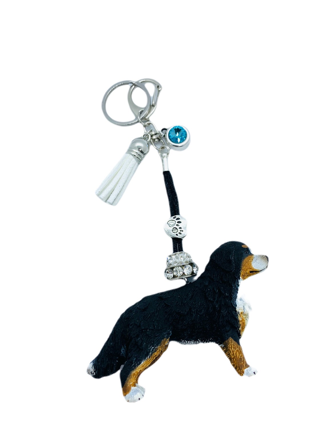 Berner Sennenhund Schlüsselanhänger - Edelstahl Mit Farbigem Design