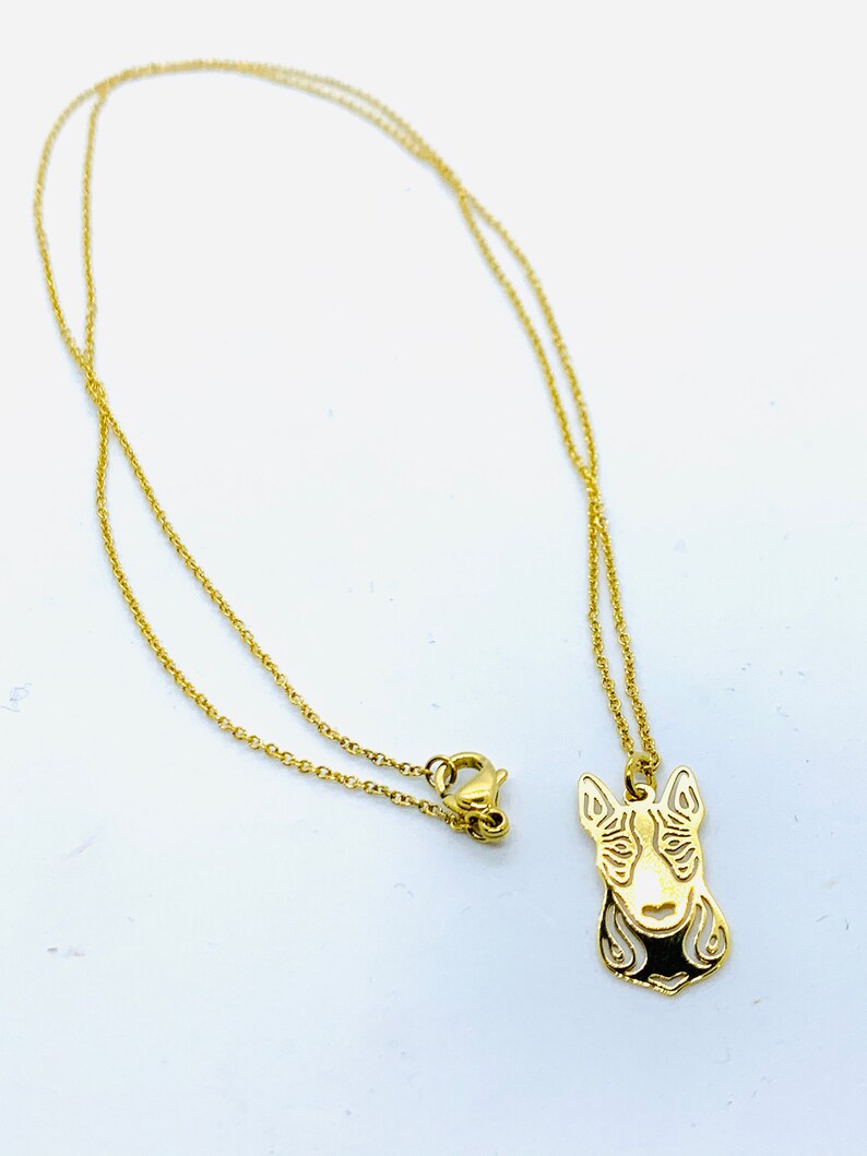 also available in gold or rose gold Chain with pendant bull terrier 925 silver