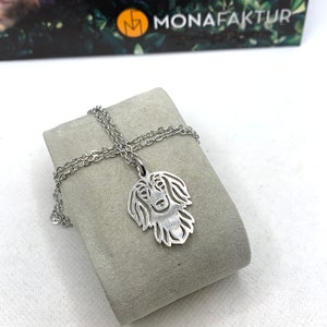 SALE Beautiful necklace with pendant dachshund / dachshund / teckel, both stainless steel (jewellery for allergy sufferers)