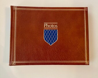 Vintage photo album *brown gold blue*