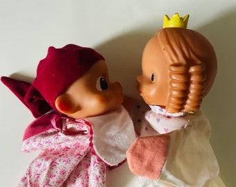 Kasperletheater Handpuppen Prinzessin und Spielgefährte DDR