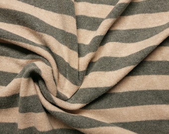 Swafing knit fabric -Lenn- with stripes in grey/pink ring knit fabric