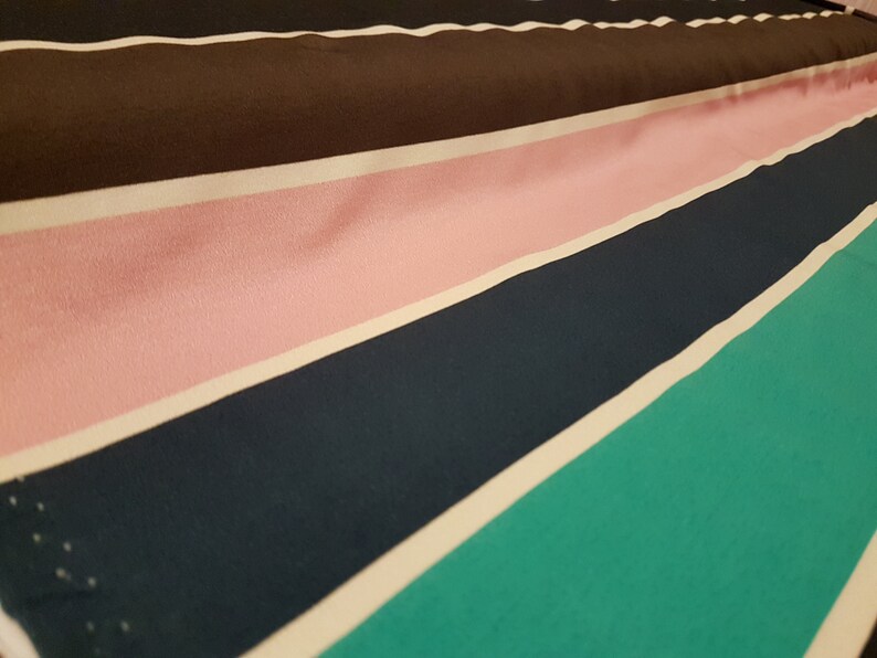 0.25m Dark Green And Cream Stripes Cotton Craft Dress Fabric Stripe