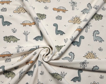 Cotton jersey Noah with dinosaurs from Glünz.