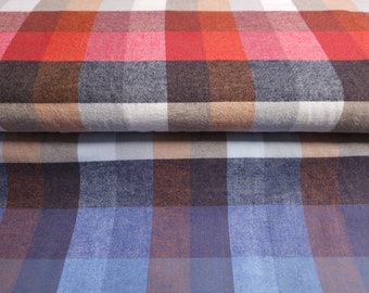 Flannel cotton fabric Maverick from Swafing. 100% cotton, checkered blue or red