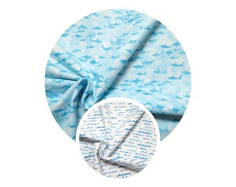 Cotton fabric Ocean State or matching combination fabric Pirate's Life from Swafing. Sharks or waves.