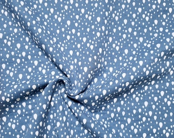 Cotton fabric “Drops” from Glünz. Boiled cotton. Color jeans Z574