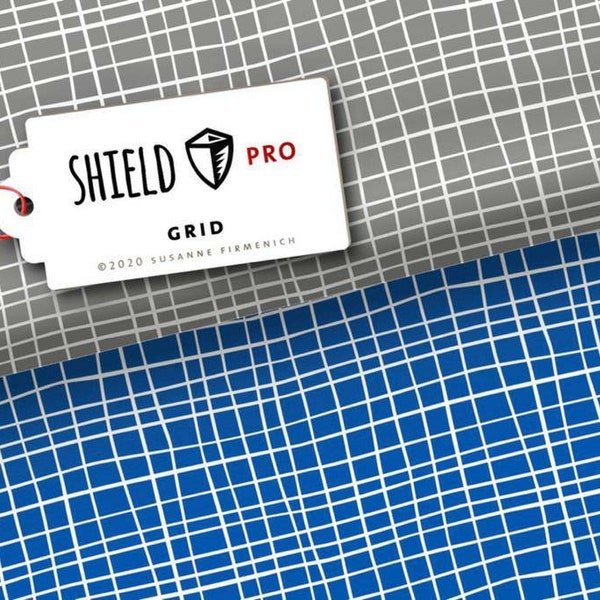 Albstoffe SHIELD PRO Jersey - Grid - im Hamburger Liebe Design. Farbe grau oder blau