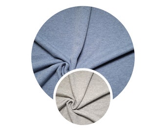 Alpine fleece Simon by Swafing. Cosy, single-coloured fabric in grey or blue. 1830052, 1650025