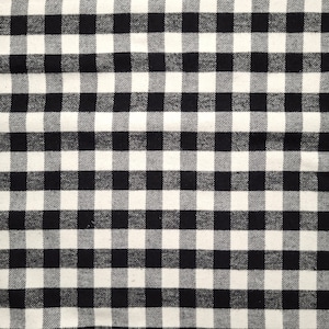 May include: Black and white checkered fabric with a woven texture.