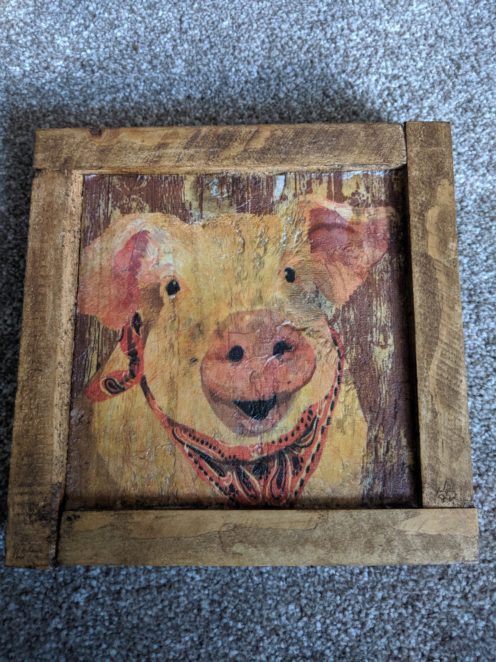 Decoupage farm animal art Etsy