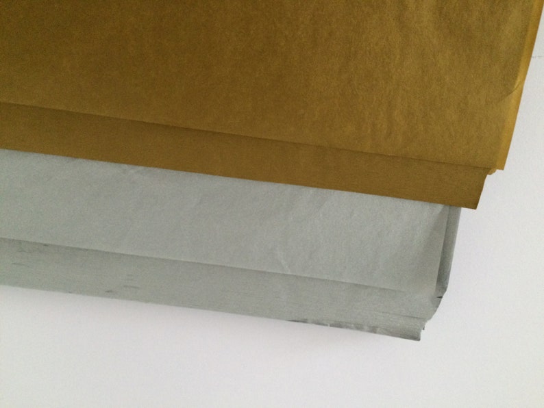 10 sheets of double-sided silver/gold tissue paper image 2