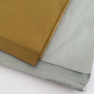 10 sheets of double-sided silver/gold tissue paper image 1