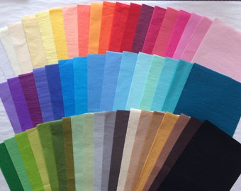 Color samples for tissue paper
