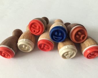 8 tlg. Stempel-Set "Smiley" od. "Pferde"