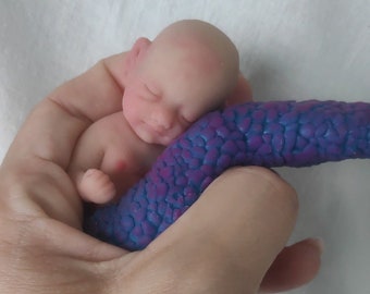 Mini platinum silicone mermaid baby