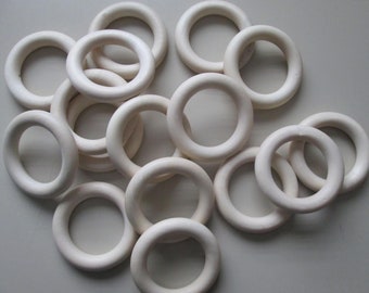 10 macramé wooden rings 70 mm, maple