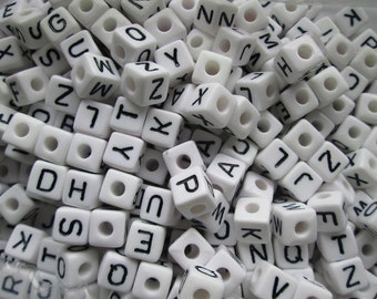 Plastic letters 10 mm, 50 pcs. for pacifier chains, sorted as desired