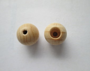 10 cents/piece, 10 wooden beads/safety beads 12 mm, natural wood, DIN EN 71