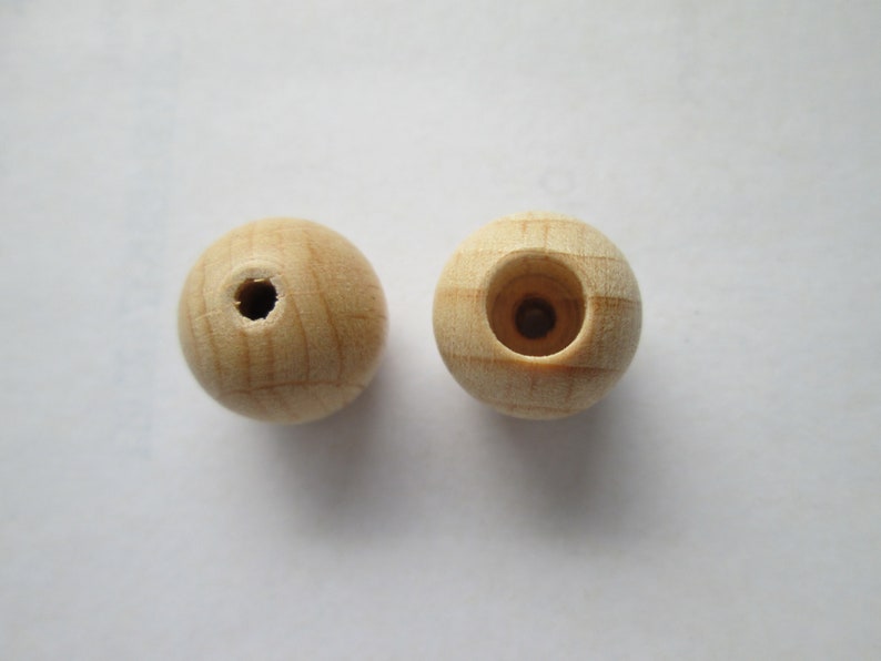 10 cents/piece, 10 wooden beads/safety beads 12 mm, natural wood, DIN EN 71 image 1