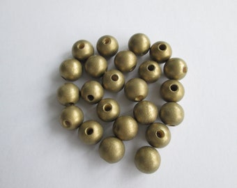 30 wooden beads 10 mm f. pacifier chains color matt gold