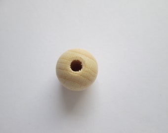10 cents/pcs., 10 wood beads natural wood beads 12 mm, natural wood, DIN EN 71, beech