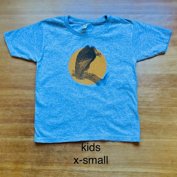Unique Kid Sized Gray Vulture T-shirt