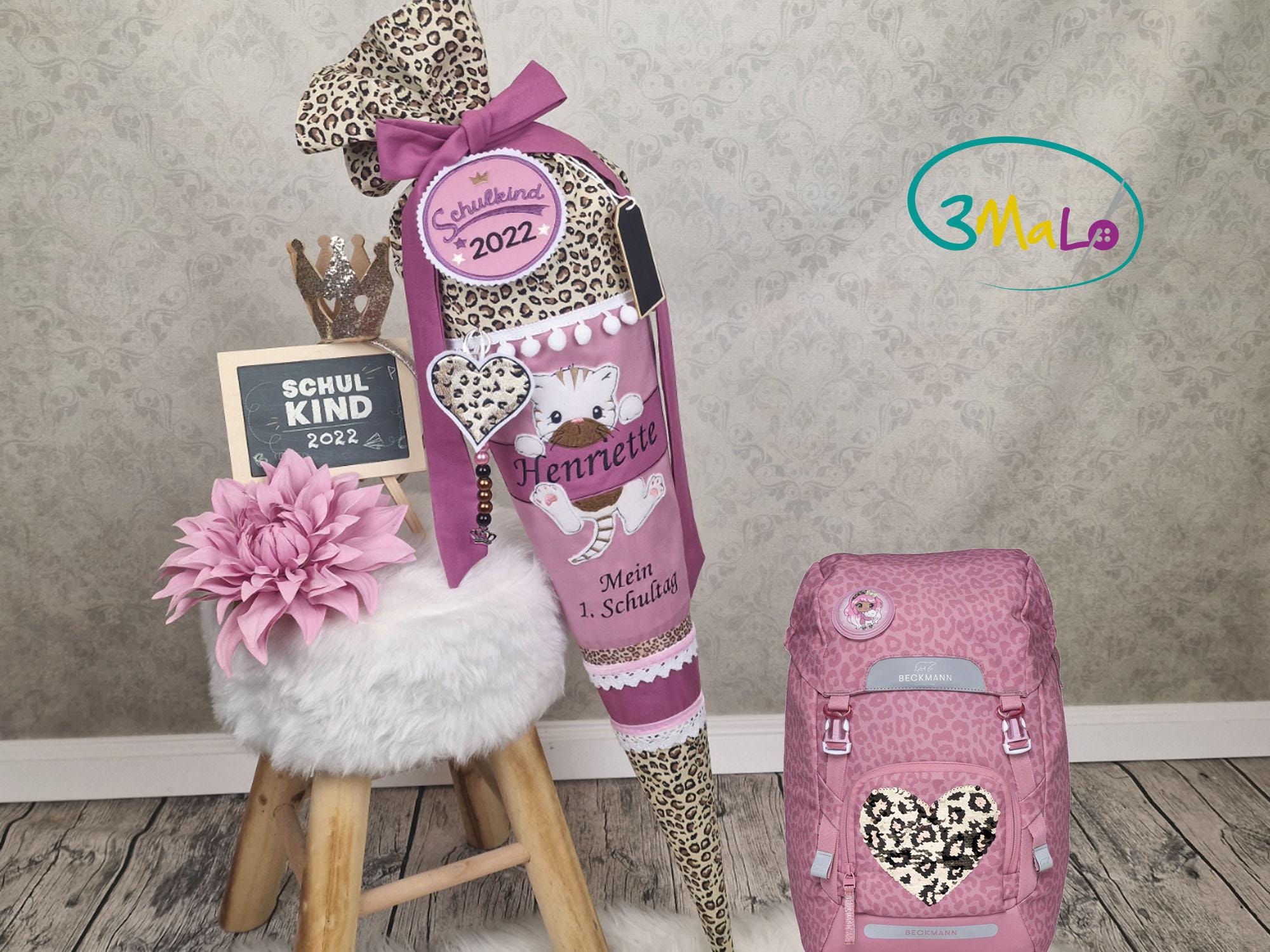 Personalisiert Schultüte Mit Bambi Beby Hirsch-Motiv – 70 Cm Hoch, Mit Namen, Für Mädchen