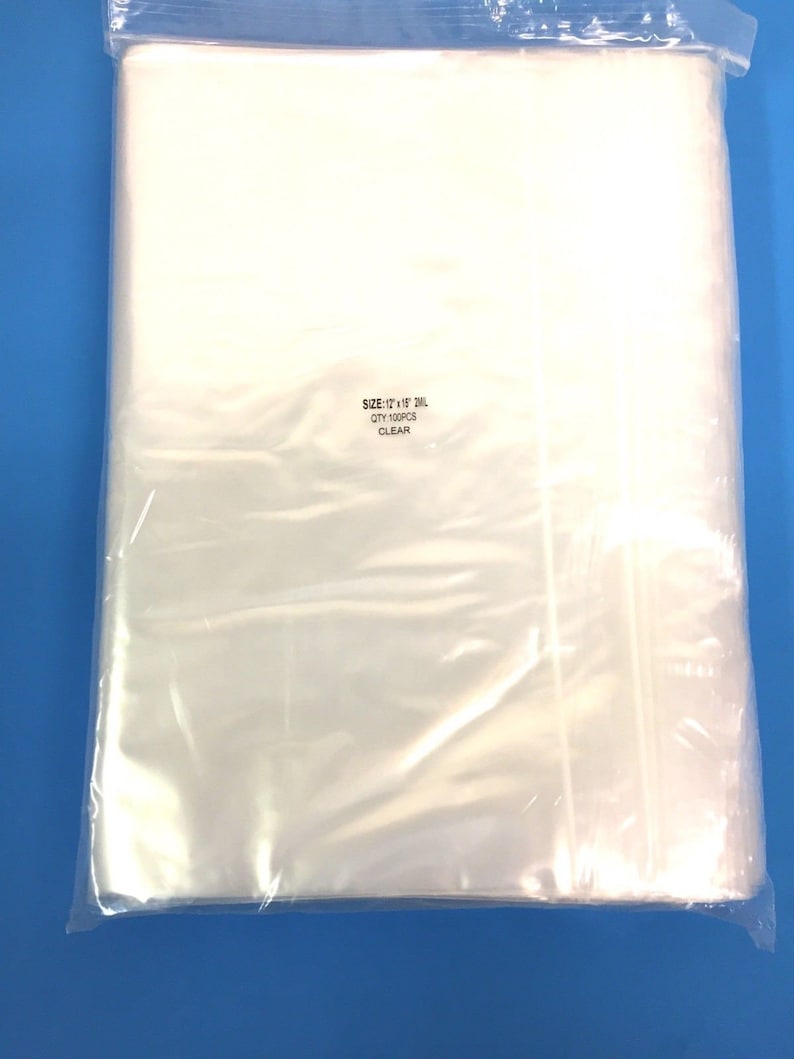 Top Quality 100 12X15 Clear 2MIL Zip Lock Reclosable Plastic Bags Ziplock Storage Bags 12X15