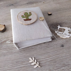 Album fotografico con cactus / Album fotografico in lino personalizzato per 100 foto / Album fotografico in lino 4x6 / Album per bambini / Album rustico / Regalo per bambini