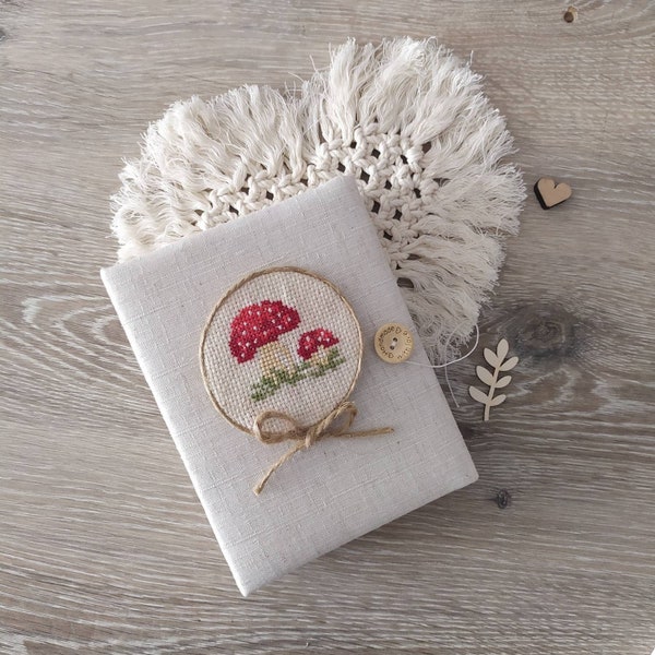 Personalized Linen Photo Album for 100 photos | Mushroom Toadstool 4x6 Linen Photo Album | Album for gift | Rustic album | Children's Gift