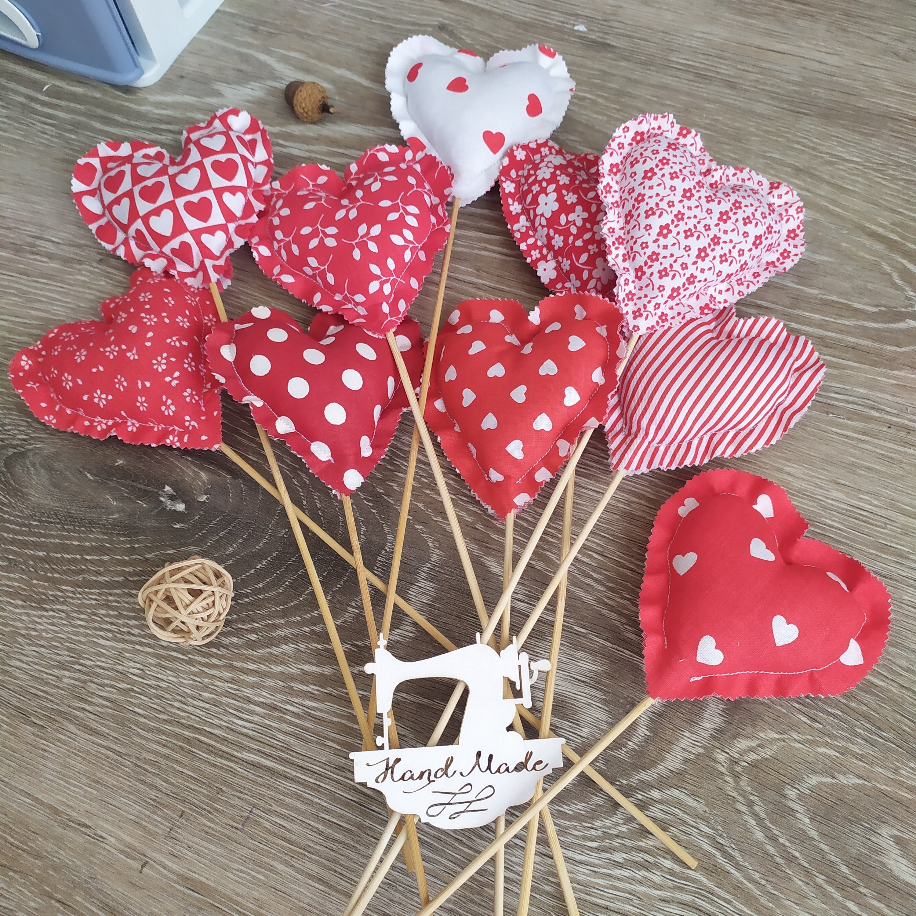 Fabric Heart Decorations, Hanging Red Hearts, Valentines Day Home Decor ...