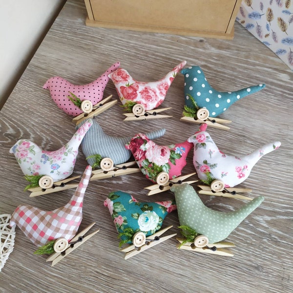 Fabric birds decoration Handmade Easter decoration Christmas ornaments Easter tree toys Easter Basket Spring Decor Spring tree decoration