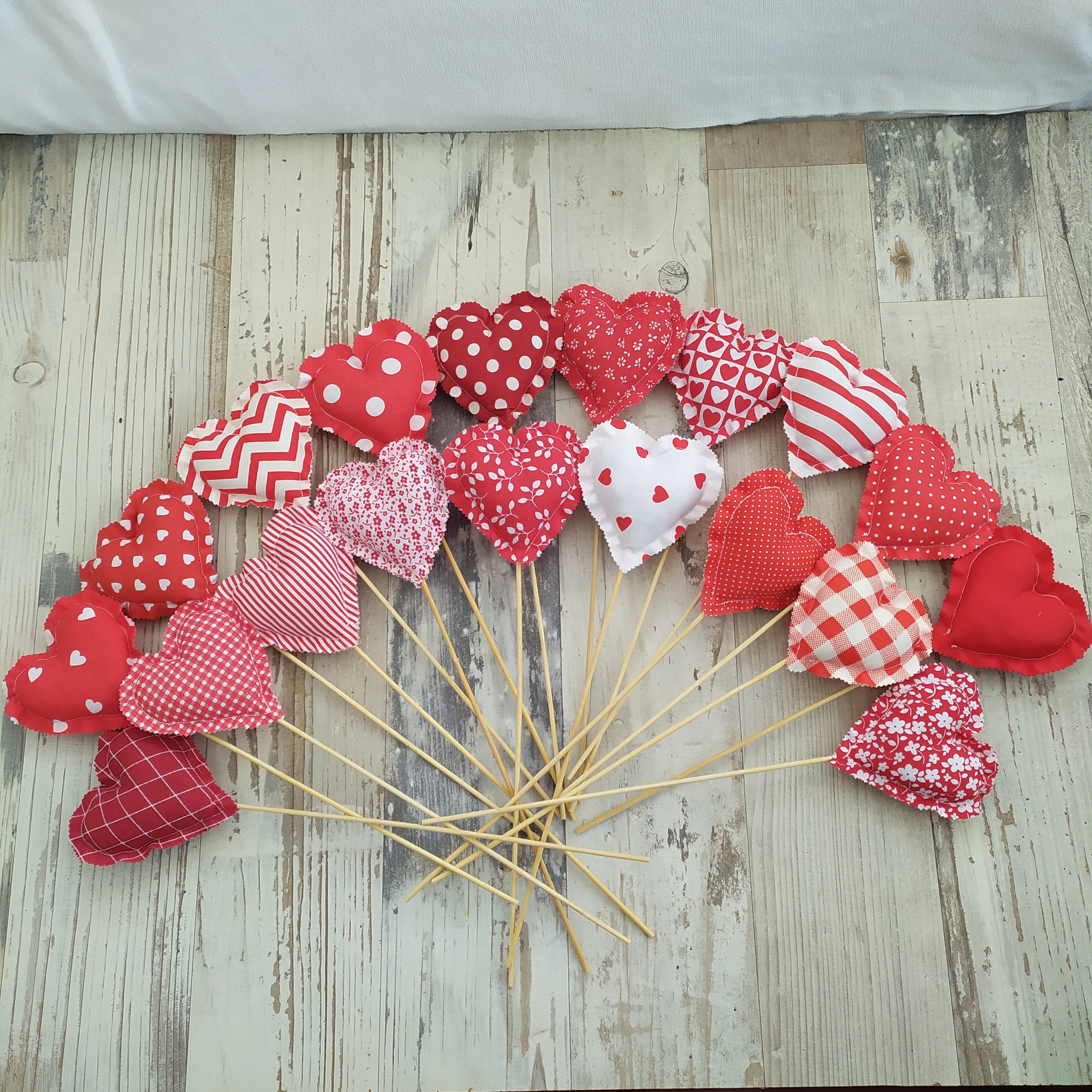 Fabric Heart Decorations, Hanging Red Hearts, Valentines Day Home Decor ...