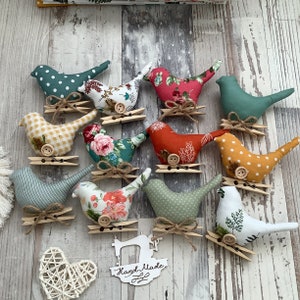 Hanging fabric birds Bird Ornament Fall tree decor  tree ornaments Easter tree toys Easter Basket Autumn Decor Spring tree decoration