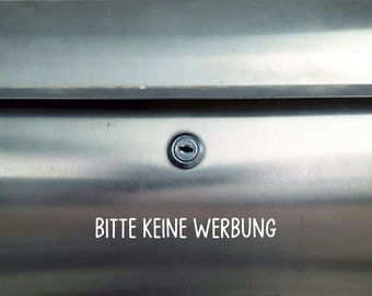 Aufkleber Bitte keine Werbung -  Sticker Briefkasten