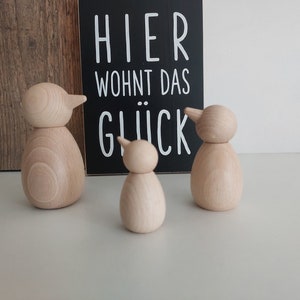 Launevogel Holz Deko aus Holz Holzfigur Geschenk Holzdeko Dekoration Holz natürlich schlicht Bild 3