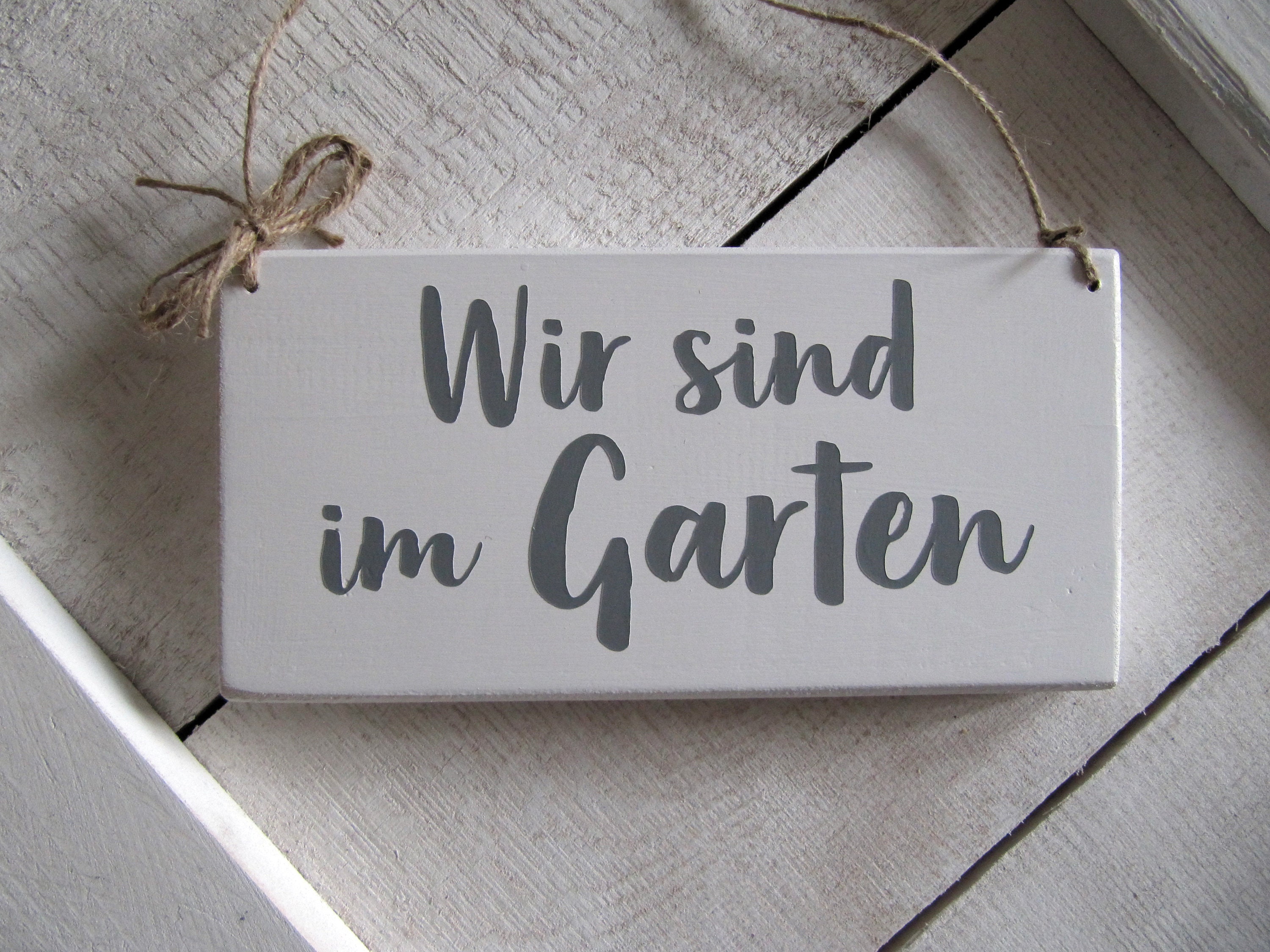 Schild Wir sind im Garten Holzschild Türschild Schild Etsy