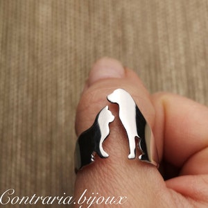 Anillo personalizado para perros y gatos / anillo para perros y gatos / anillo para amante de los animales / Anillo personalizado / anillo color plata