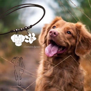 Epagneul Breton dog bracelet and paw/heart with engraved initial