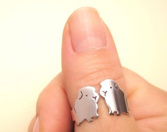 Guinea Pig in Love Ring/Guinea Pig Ring/Guinea Pig Ring/Guinea Pig Jewelry/Pet Keepsake